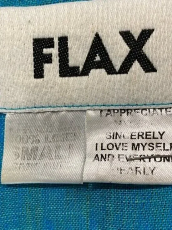 Flax Linen Long Sleeve Jacket Blue top - Picture 13 of 13